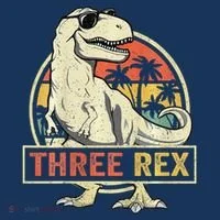 Three Rex 3rd Birthday Third Dinosaur 3 Year Old Coaster thumb 2