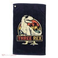 Three Rex 3rd Birthday Third Dinosaur 3 Year Old Golf Towel thumb 0