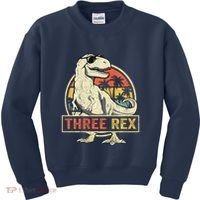 Three Rex 3rd Birthday Third Dinosaur 3 Year Old Kids Sweatshirt thumb 0