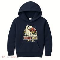 Three Rex 3rd Birthday Third Dinosaur 3 Year Old Kids Hoodie thumb 0