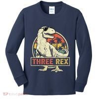 Three Rex 3rd Birthday Third Dinosaur 3 Year Old Kids Long Sleeve Shirt thumb 0