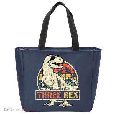 Three Rex 3rd Birthday Third Dinosaur 3 Year Old Tote Bag