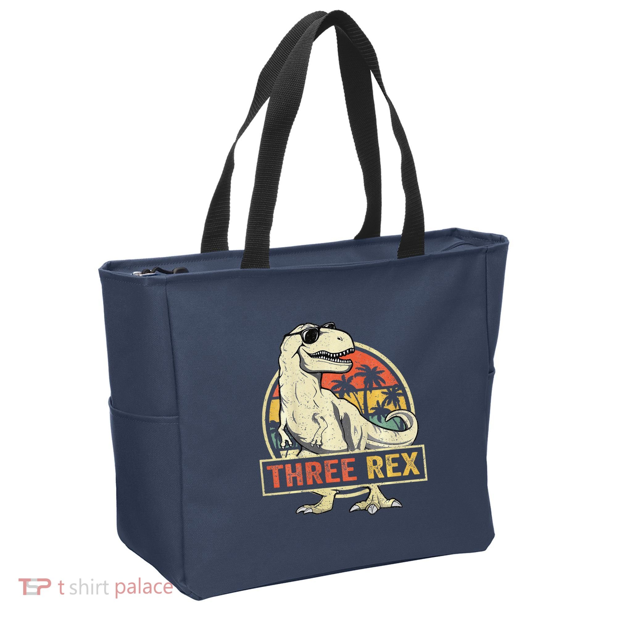 Three Rex 3rd Birthday Third Dinosaur 3 Year Old Tote Bag