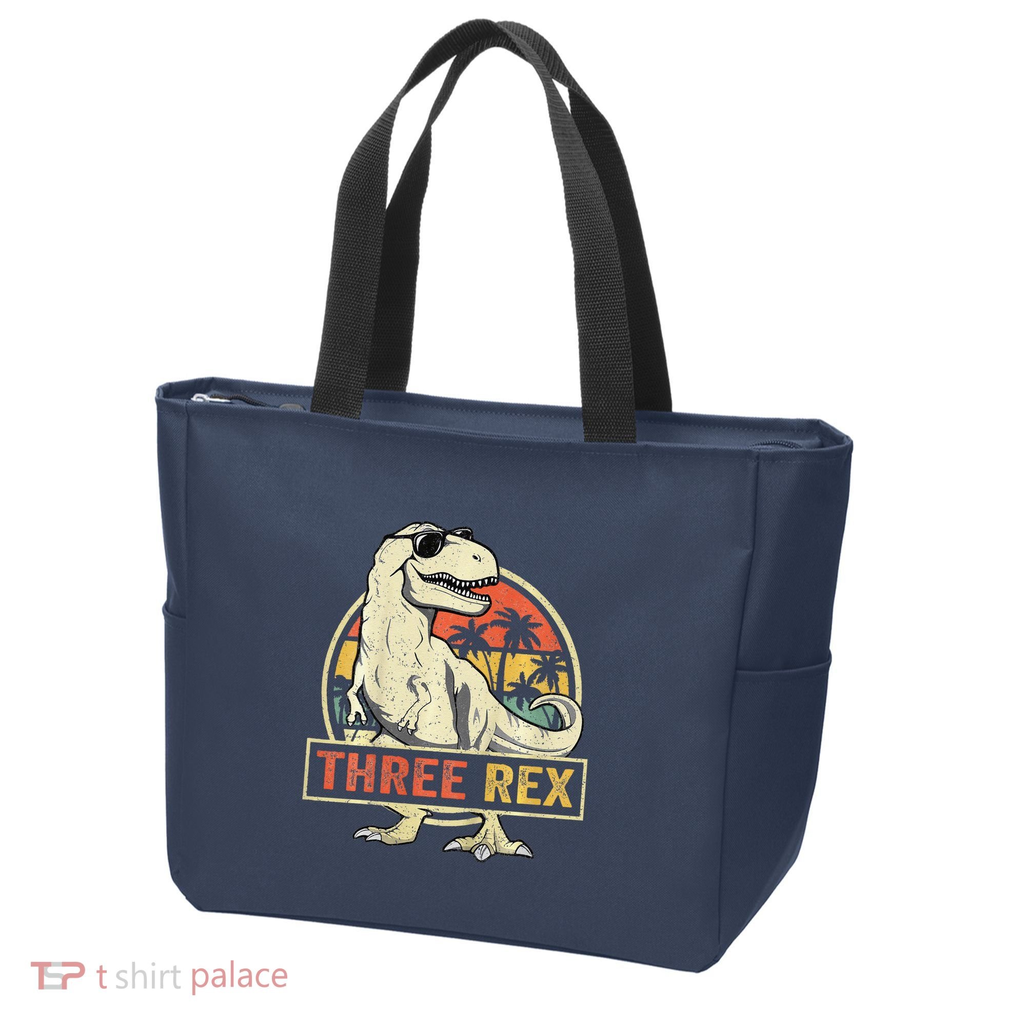 Three Rex 3rd Birthday Third Dinosaur 3 Year Old Tote Bag