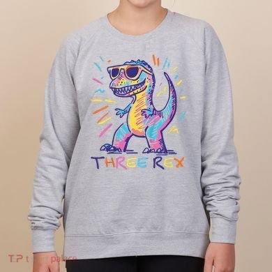 Three Rex 3rd Birthday Gifts Third Dinosaur Boy 3 Years Old Women's Sweatshirt