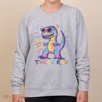 Three Rex 3rd Birthday Gifts Third Dinosaur Boy 3 Years Old Women's Sweatshirt thumb 0