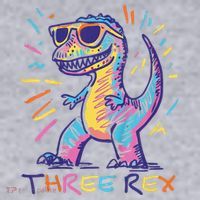 Three Rex 3rd Birthday Gifts Third Dinosaur Boy 3 Years Old Women's Sweatshirt thumb 2