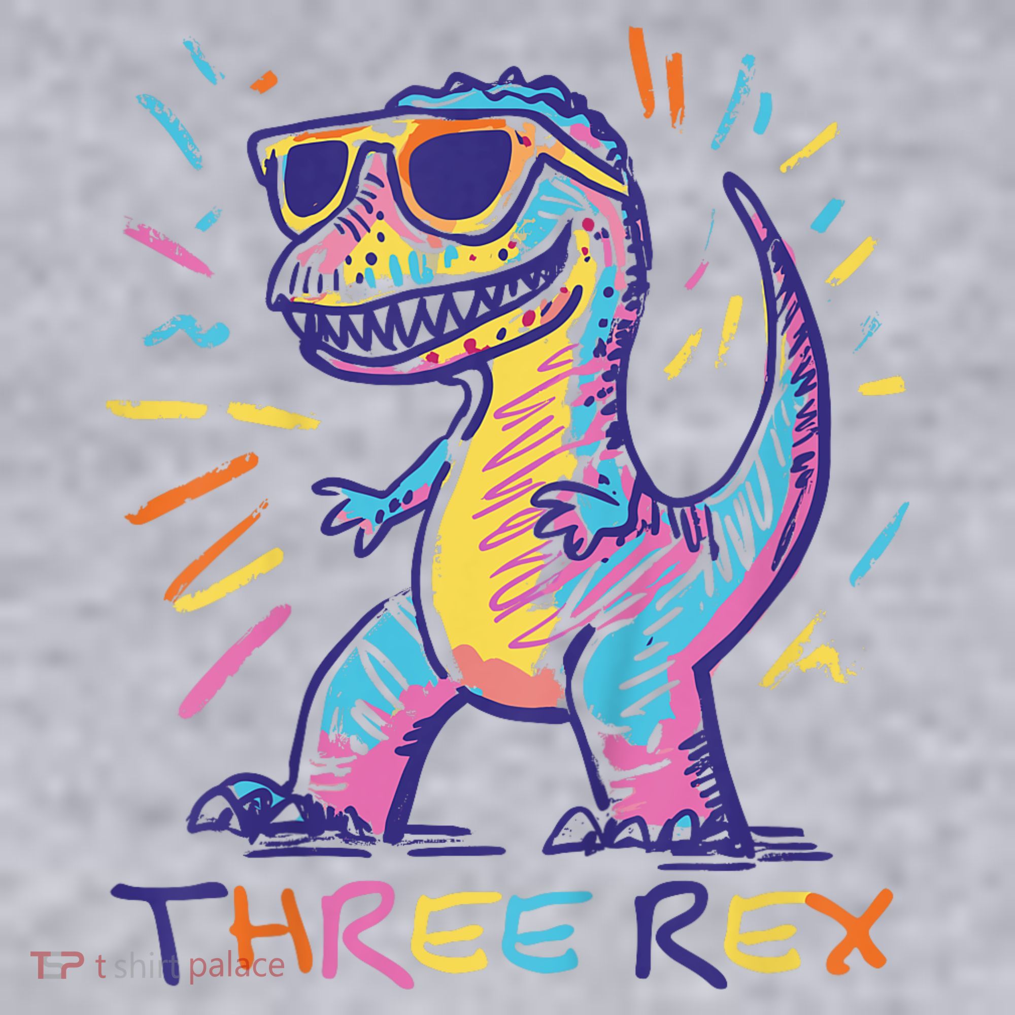 Three Rex 3rd Birthday Gifts Third Dinosaur Boy 3 Years Old Women's Sweatshirt