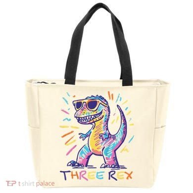 Three Rex 3rd Birthday Gifts Third Dinosaur Boy 3 Years Old Tote Bag
