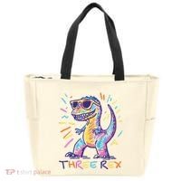 Three Rex 3rd Birthday Gifts Third Dinosaur Boy 3 Years Old Tote Bag thumb 0