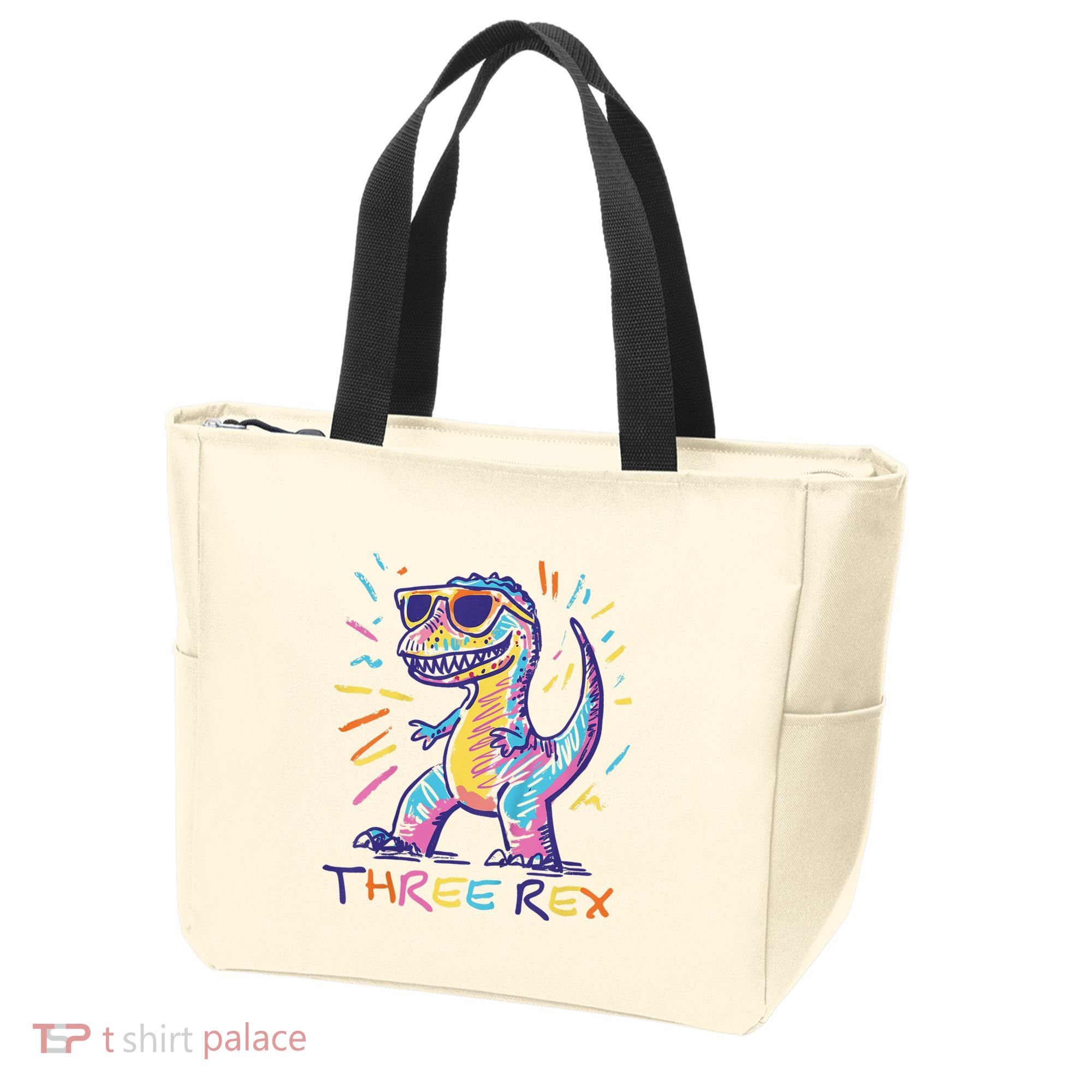Three Rex 3rd Birthday Gifts Third Dinosaur Boy 3 Years Old Tote Bag