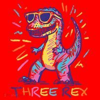 Three Rex 3rd Birthday Gifts Third Dinosaur Boy 3 Years Old Santa Hat thumb 1