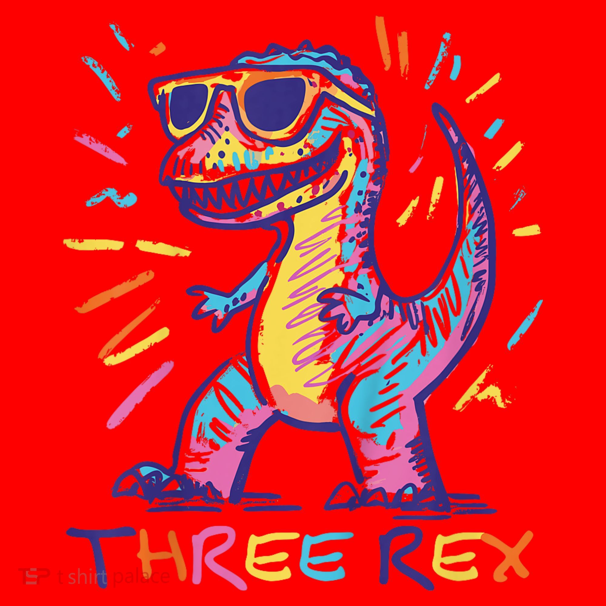 Three Rex 3rd Birthday Gifts Third Dinosaur Boy 3 Years Old Santa Hat