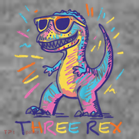 Three Rex 3rd Birthday Gifts Third Dinosaur Boy 3 Years Old Toddler Hoodie thumb 2