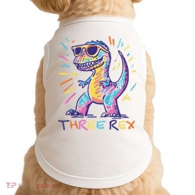 Three Rex 3rd Birthday Gifts Third Dinosaur Boy 3 Years Old Doggie Tank
