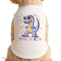 Three Rex 3rd Birthday Gifts Third Dinosaur Boy 3 Years Old Doggie Tank thumb 0