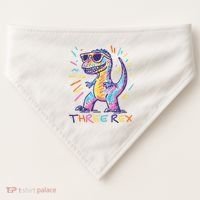 Three Rex 3rd Birthday Gifts Third Dinosaur Boy 3 Years Old USA-Made Doggie Bandana thumb 0