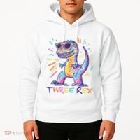 Three Rex 3rd Birthday Gifts Third Dinosaur Boy 3 Years Old Hoodie thumb 2