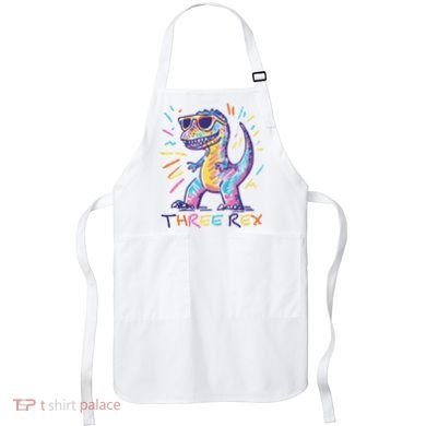 Three Rex 3rd Birthday Gifts Third Dinosaur Boy 3 Years Old Apron