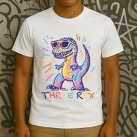 Three Rex 3rd Birthday Gifts Third Dinosaur Boy 3 Years Old T-Shirt thumb 3