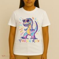 Three Rex 3rd Birthday Gifts Third Dinosaur Boy 3 Years Old T-Shirt thumb 4
