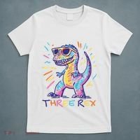 Three Rex 3rd Birthday Gifts Third Dinosaur Boy 3 Years Old T-Shirt thumb 5