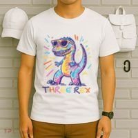 Three Rex 3rd Birthday Gifts Third Dinosaur Boy 3 Years Old T-Shirt thumb 6