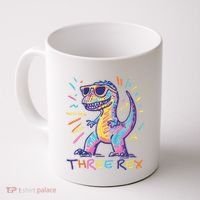 Three Rex 3rd Birthday Gifts Third Dinosaur Boy 3 Years Old Coffee Mug thumb 0