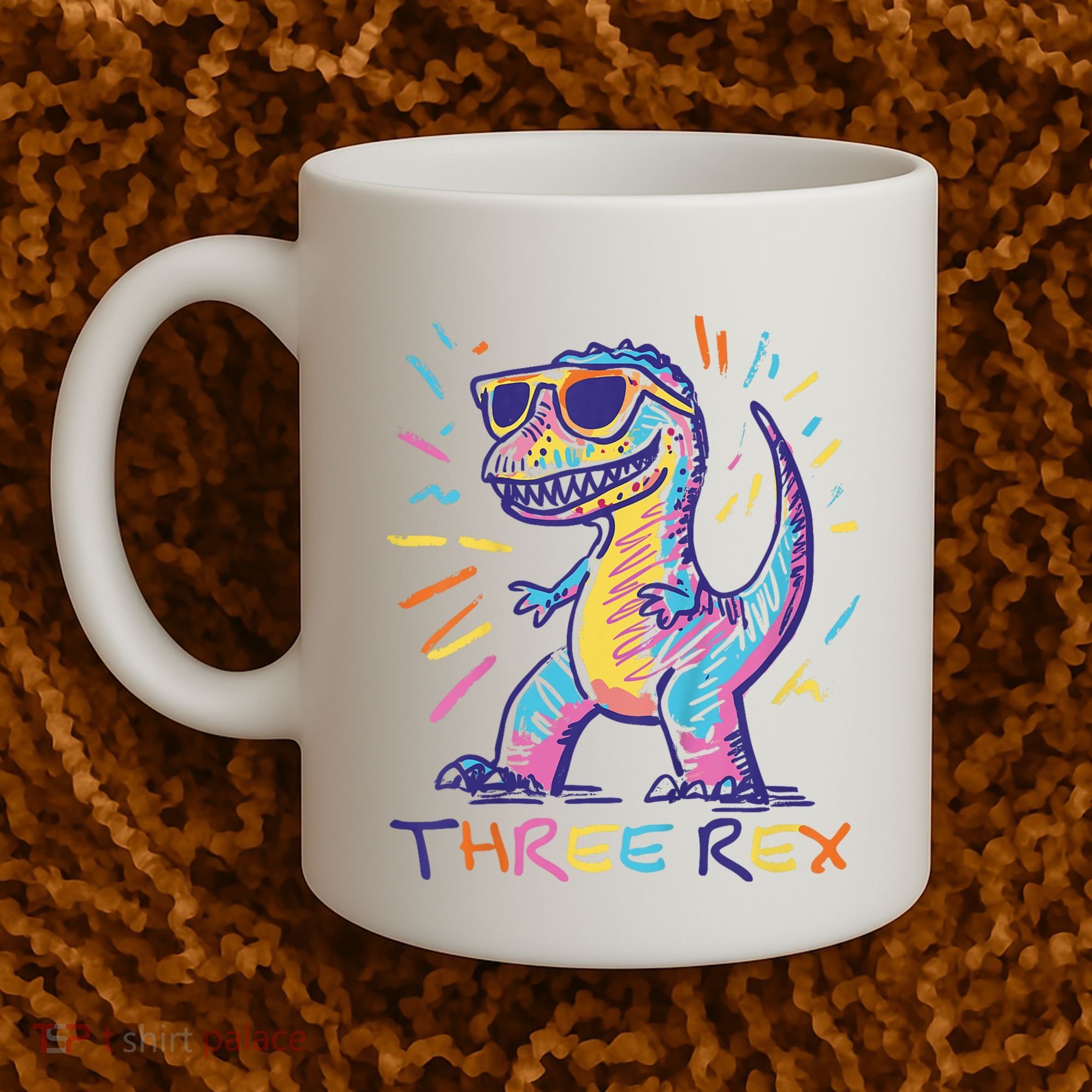 Three Rex 3rd Birthday Gifts Third Dinosaur Boy 3 Years Old Coffee Mug