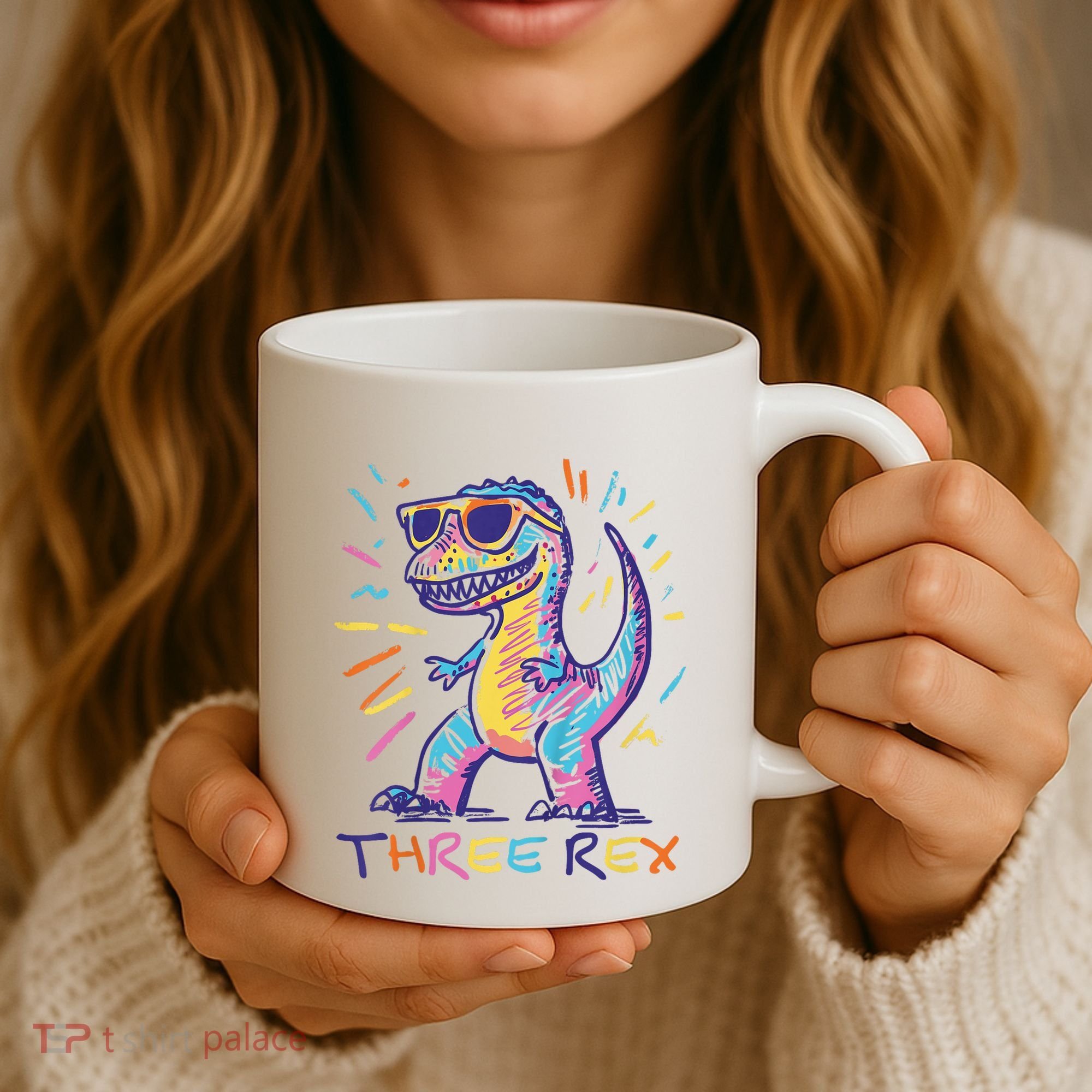 Three Rex 3rd Birthday Gifts Third Dinosaur Boy 3 Years Old Coffee Mug