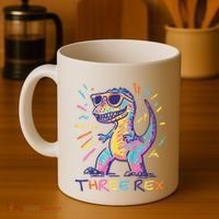 Three Rex 3rd Birthday Gifts Third Dinosaur Boy 3 Years Old Coffee Mug thumb 4