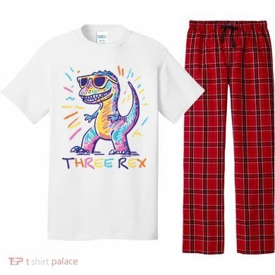 Three Rex 3rd Birthday Gifts Third Dinosaur Boy 3 Years Old Pajama Set