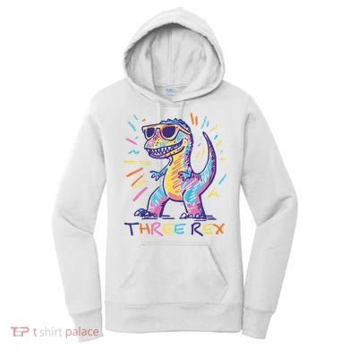 Three Rex 3rd Birthday Gifts Third Dinosaur Boy 3 Years Old Women's Hoodie
