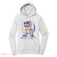 Three Rex 3rd Birthday Gifts Third Dinosaur Boy 3 Years Old Women's Hoodie thumb 0