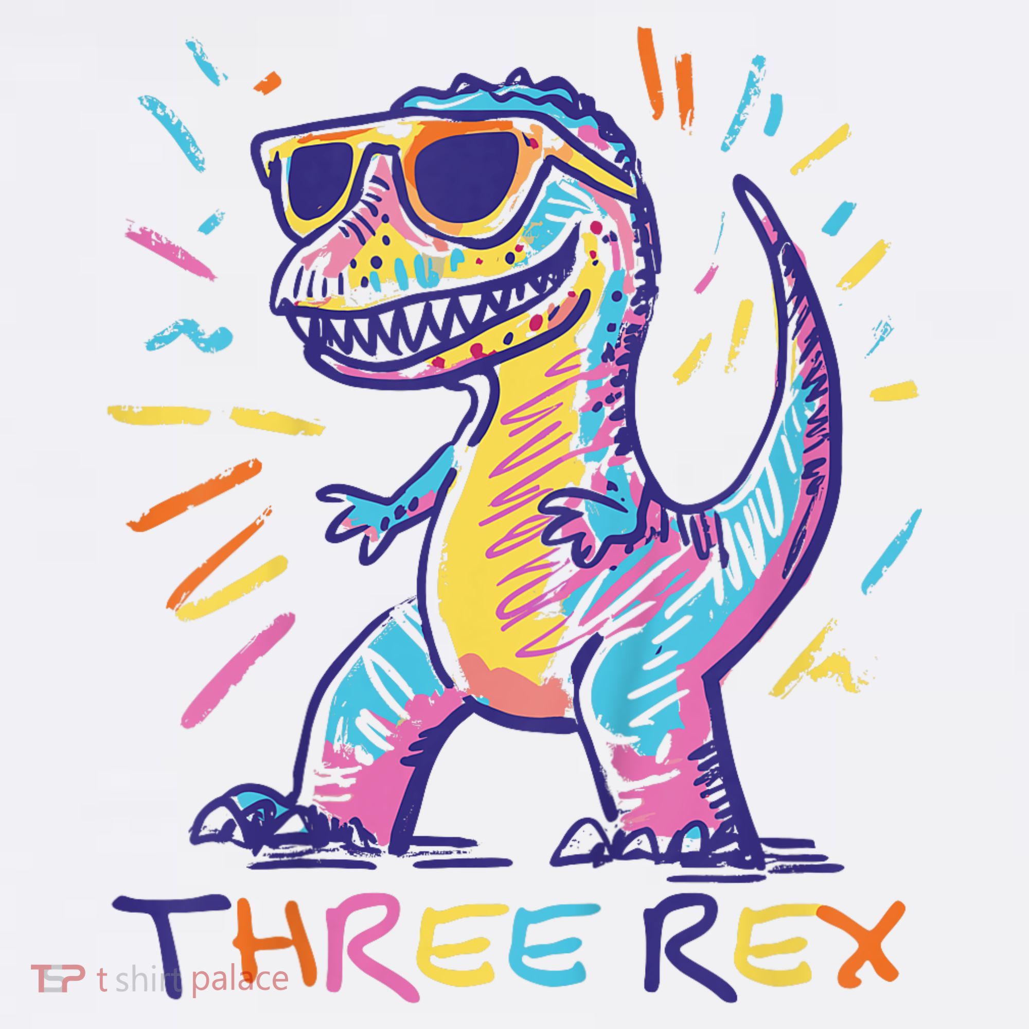 Three Rex 3rd Birthday Gifts Third Dinosaur Boy 3 Years Old Women's Hoodie