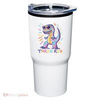 Three Rex 3rd Birthday Gifts Third Dinosaur Boy 3 Years Old Tumbler thumb 0