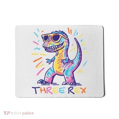 Three Rex 3rd Birthday Gifts Third Dinosaur Boy 3 Years Old Mousepad