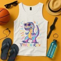 Three Rex 3rd Birthday Gifts Third Dinosaur Boy 3 Years Old Tank Top thumb 4
