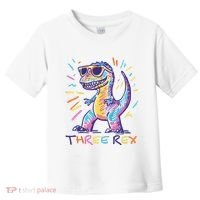 Three Rex 3rd Birthday Gifts Third Dinosaur Boy 3 Years Old Toddler T-Shirt thumb 0