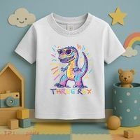 Three Rex 3rd Birthday Gifts Third Dinosaur Boy 3 Years Old Toddler T-Shirt thumb 3