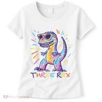 Three Rex 3rd Birthday Gifts Third Dinosaur Boy 3 Years Old Women's T-Shirt thumb 0