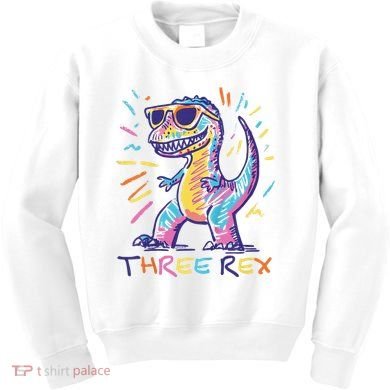 Three Rex 3rd Birthday Gifts Third Dinosaur Boy 3 Years Old Kids Sweatshirt