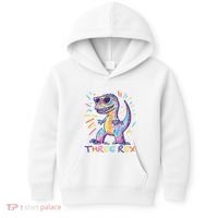 Three Rex 3rd Birthday Gifts Third Dinosaur Boy 3 Years Old Kids Hoodie thumb 0
