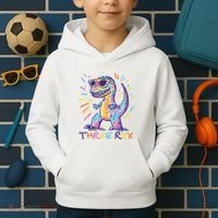 Three Rex 3rd Birthday Gifts Third Dinosaur Boy 3 Years Old Kids Hoodie thumb 2