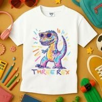 Three Rex 3rd Birthday Gifts Third Dinosaur Boy 3 Years Old Kids T-Shirt thumb 3