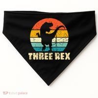 Three Rex 3rd Birthday Third Dinosaur 3 Year Old USA-Made Doggie Bandana thumb 0