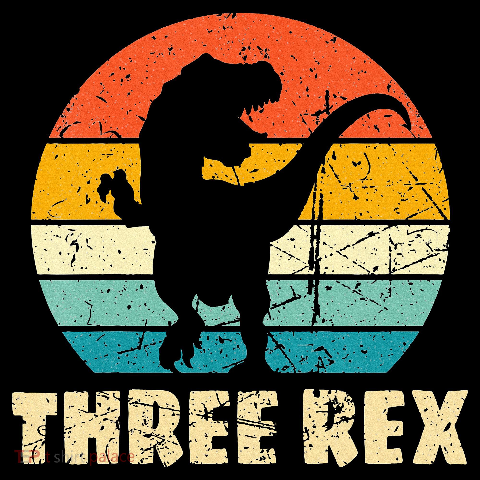 Three Rex 3rd Birthday Third Dinosaur 3 Year Old USA-Made Doggie Bandana