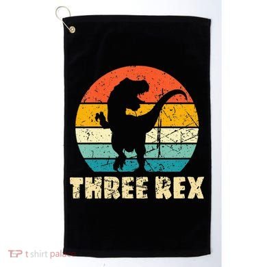 Three Rex 3rd Birthday Third Dinosaur 3 Year Old Golf Towel