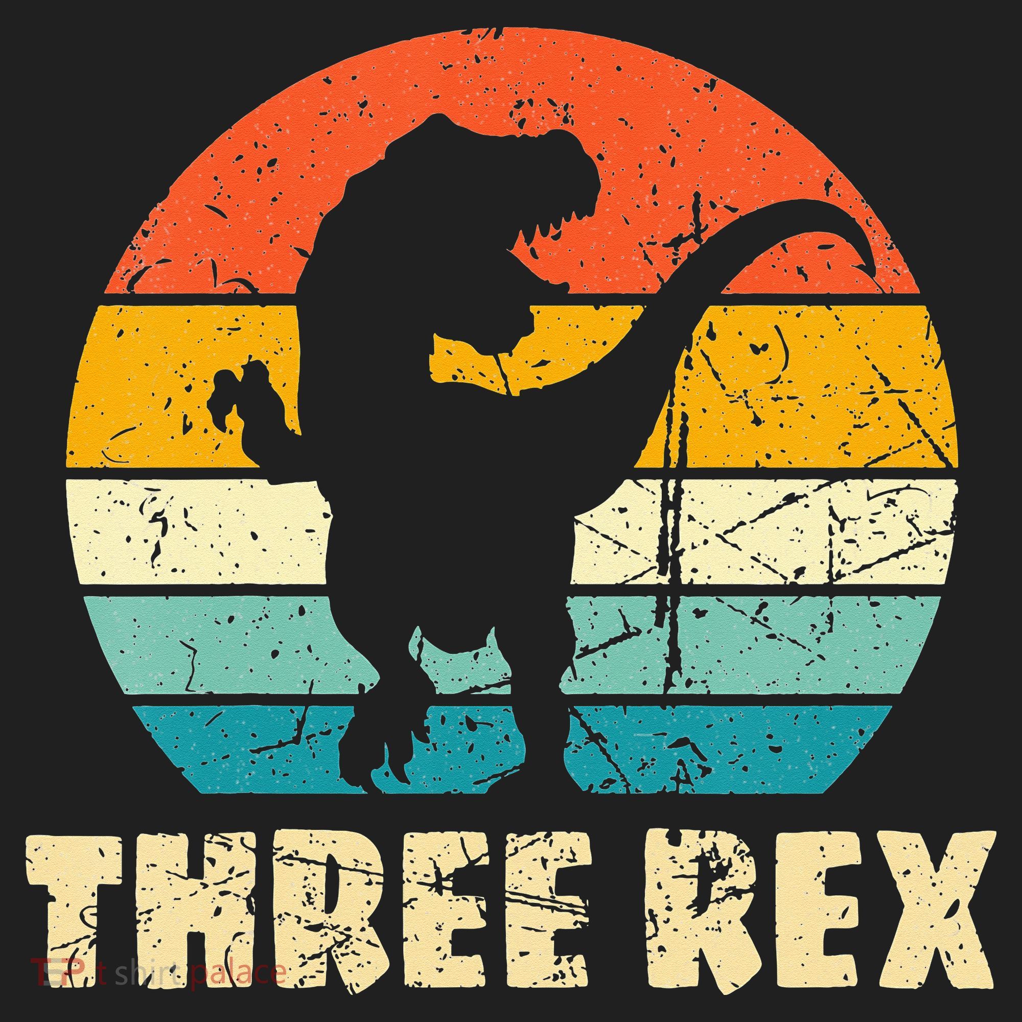Three Rex 3rd Birthday Third Dinosaur 3 Year Old Golf Towel