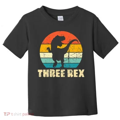 Three Rex 3rd Birthday Third Dinosaur 3 Year Old Toddler T-Shirt